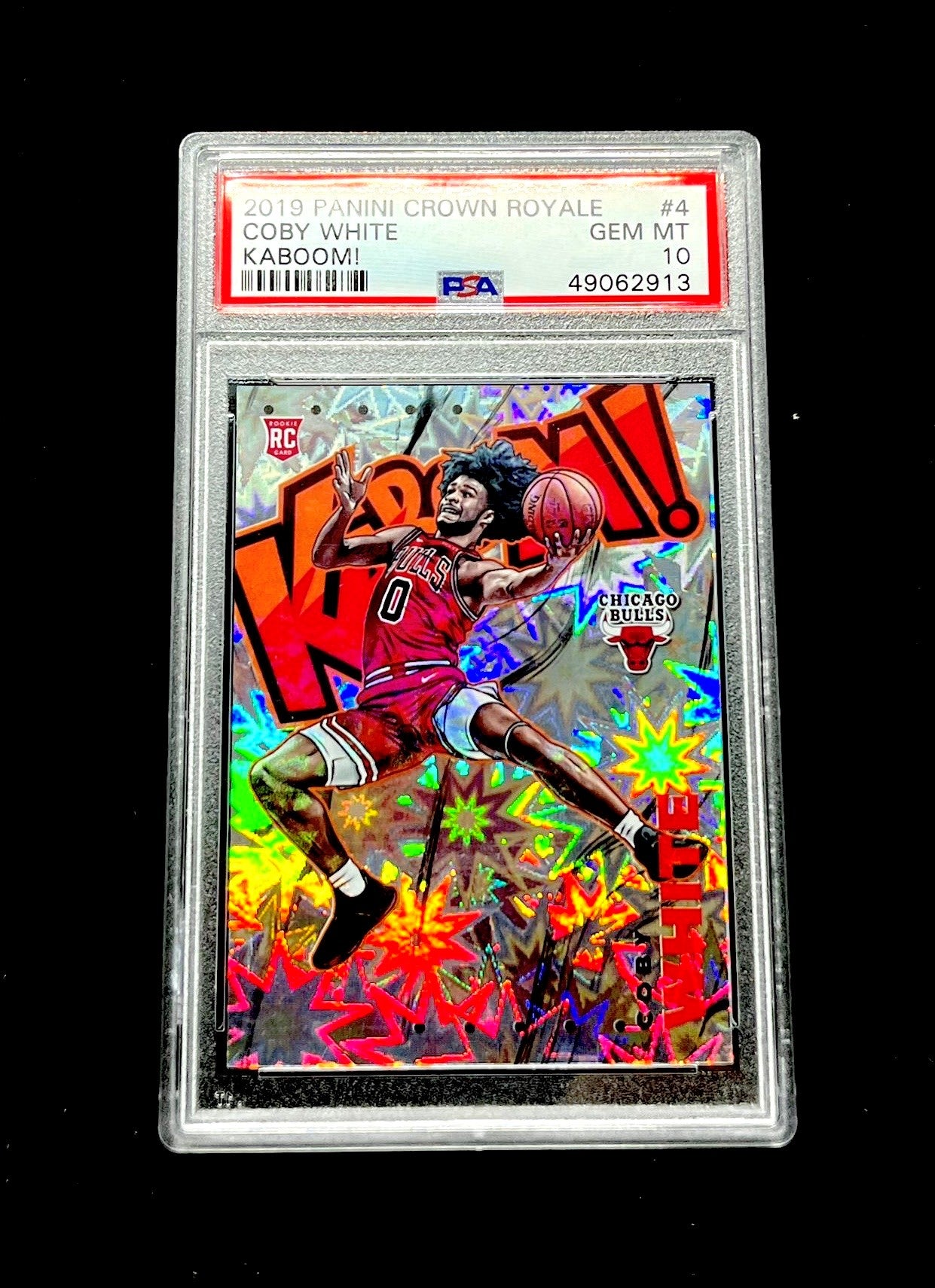 Coby White Panini Crown Royale 2019 Kaboom PSA10